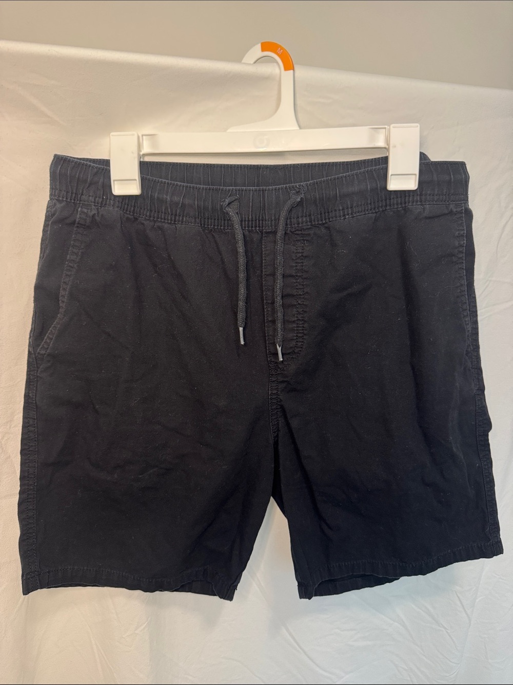 H&M Men's Black Elastic Waist Drawstring Shorts